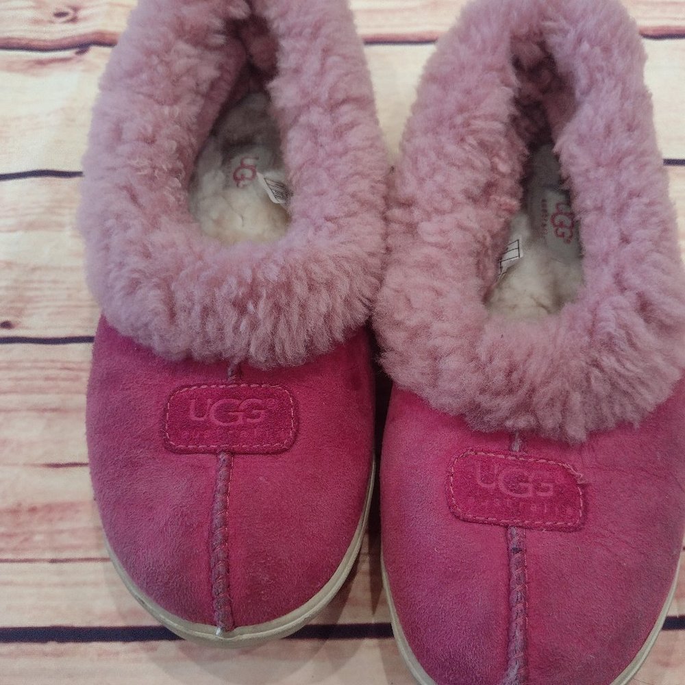 UGG #1980 Australia Rylan Pink Shearling Comfort Slippers Womens 5.
